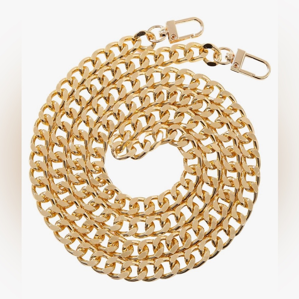 🔥NEWGold Chain for Purse Handbags Flat Chain Strap Replacement Chain Link Strap